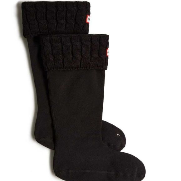 Hunter Accessories - Hunter 6-Stitch Cable Tall Socks- Black